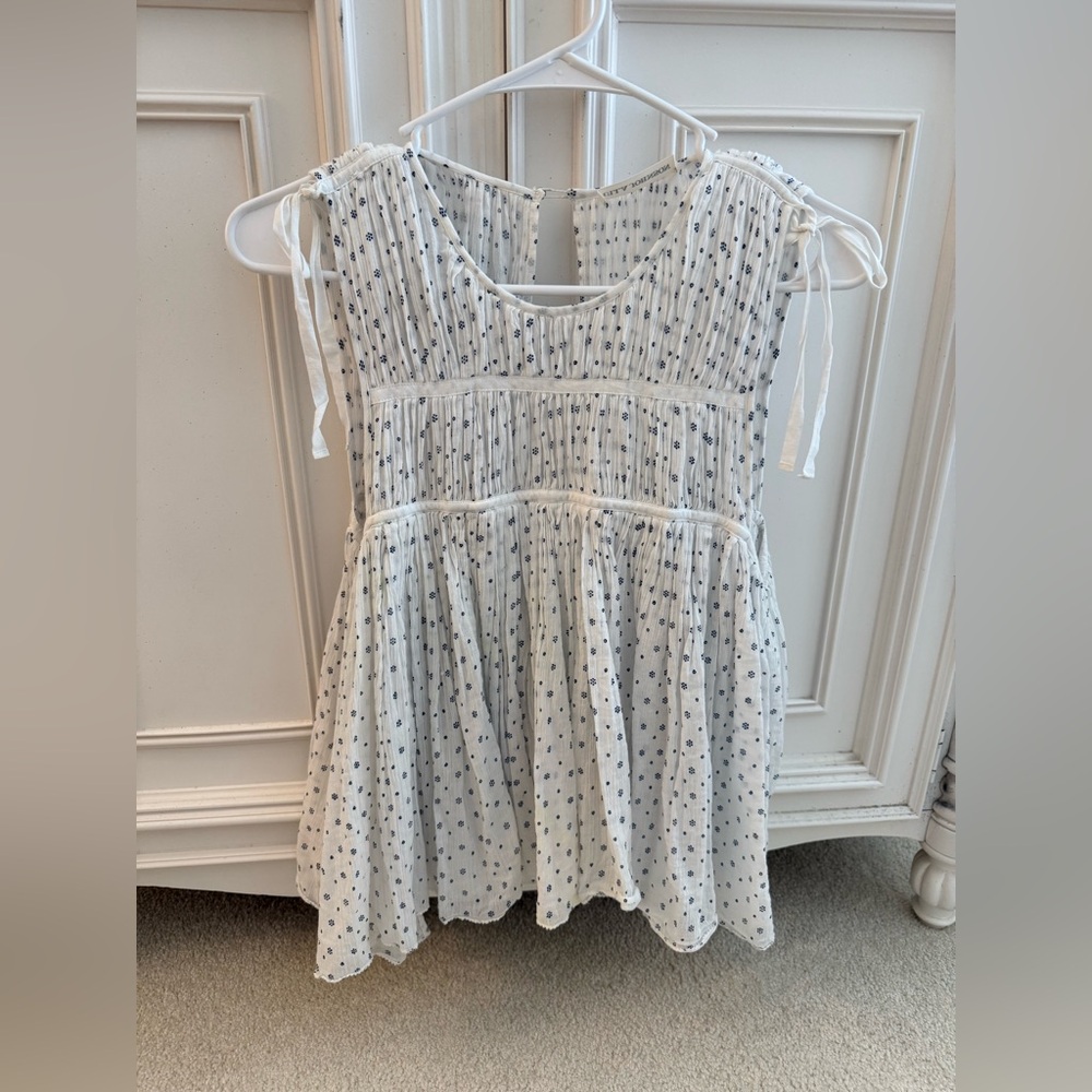 Ulla Johnson White and Navy Floral Top